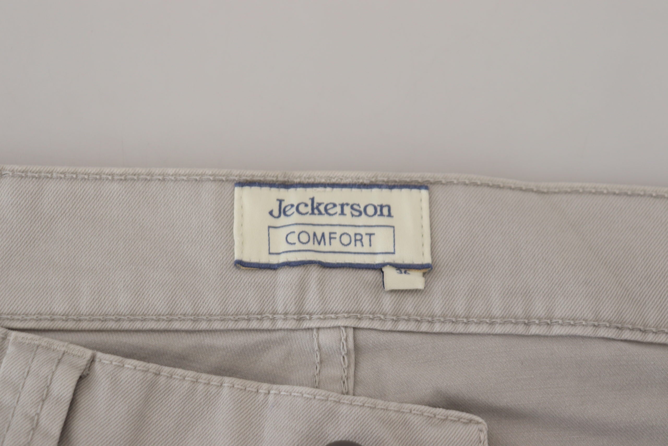 Jeckerson Gray Cotton Tapered Men Casual Pants